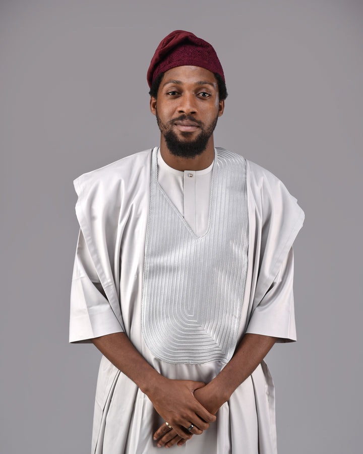 Grey Agbada (3-Piece )