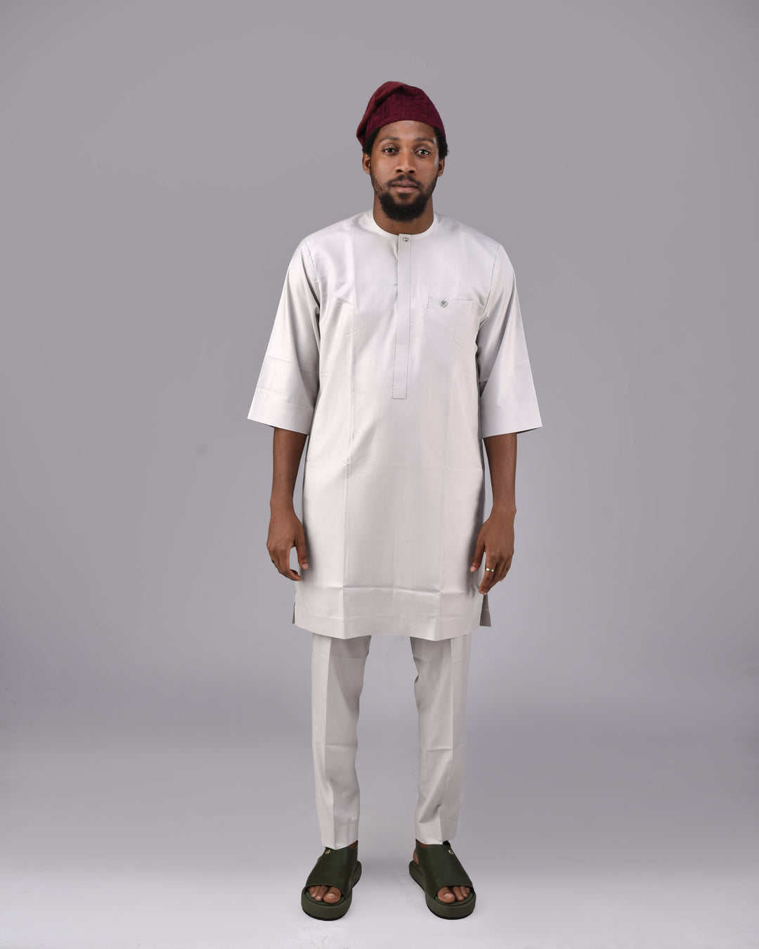 Grey Agbada (3-Piece )