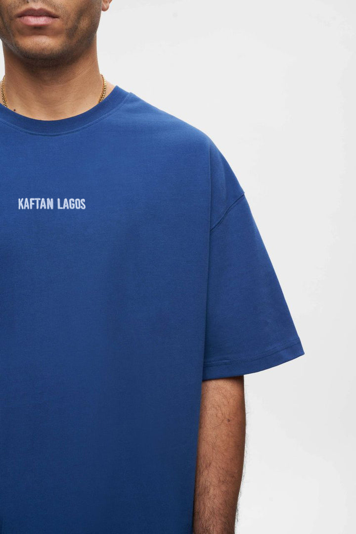 Navy Blue T-Shirt "Kaftan Lagos" Embroidery