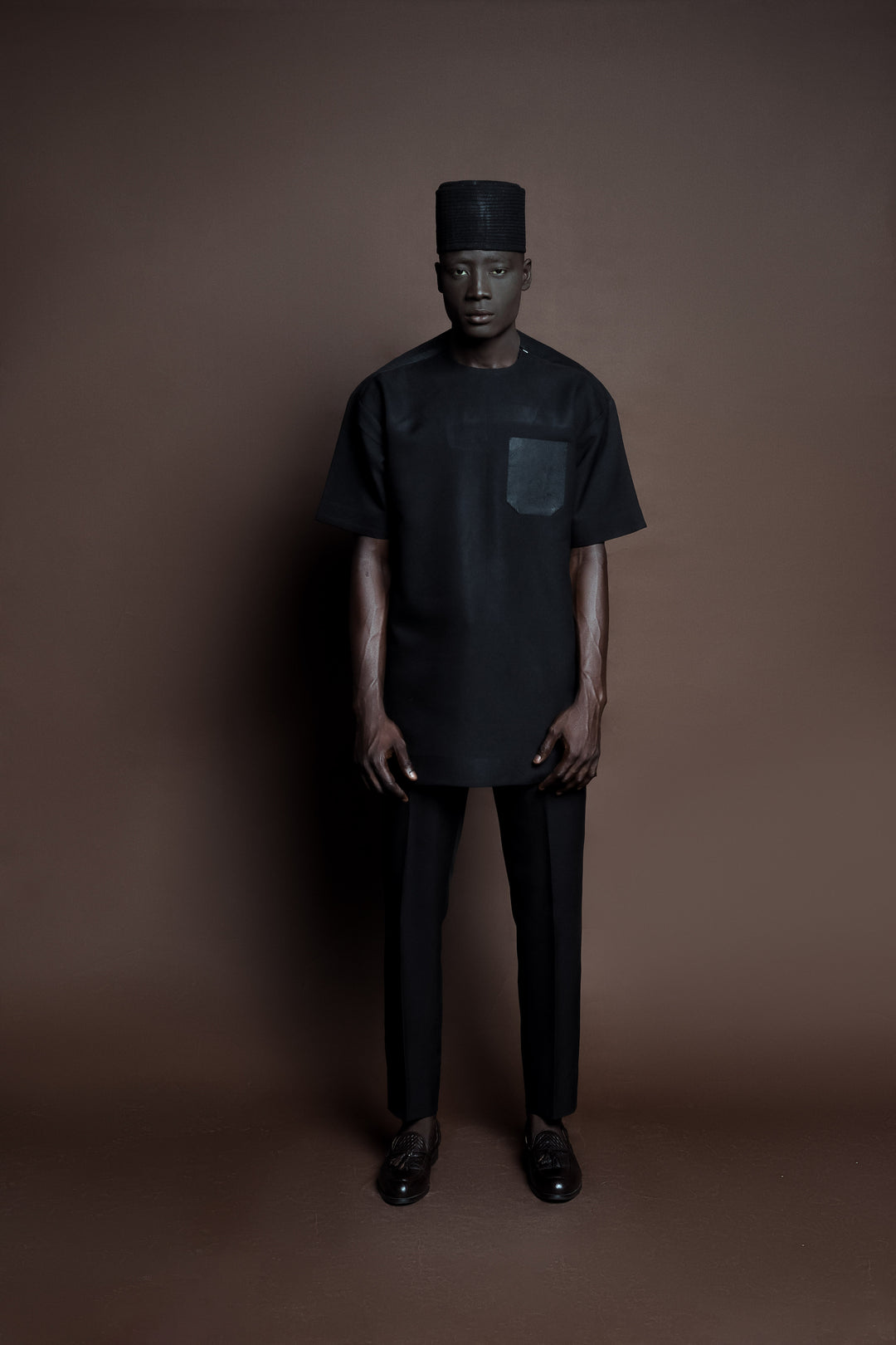 Black on Black Pocket Kaftan