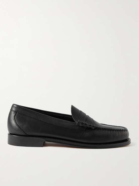 Black Leather Penny Loafers Weejuns