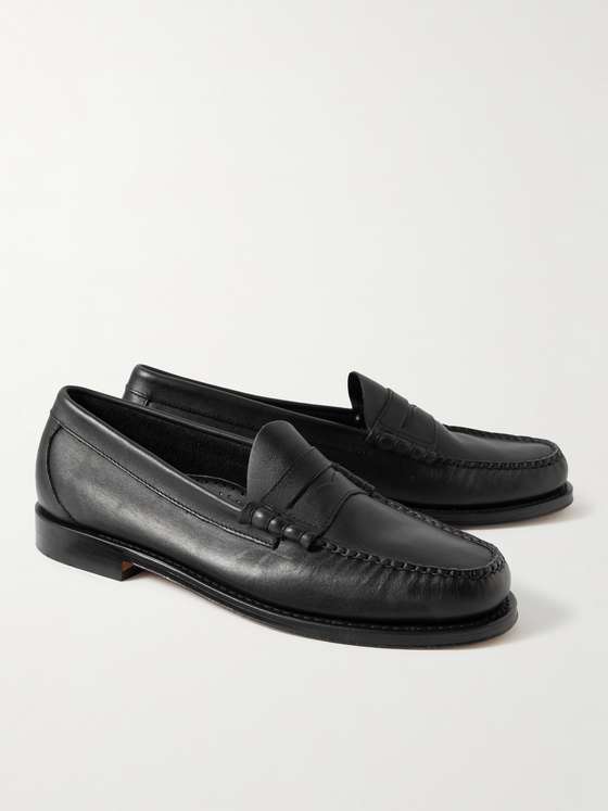 Black Leather Penny Loafers Weejuns