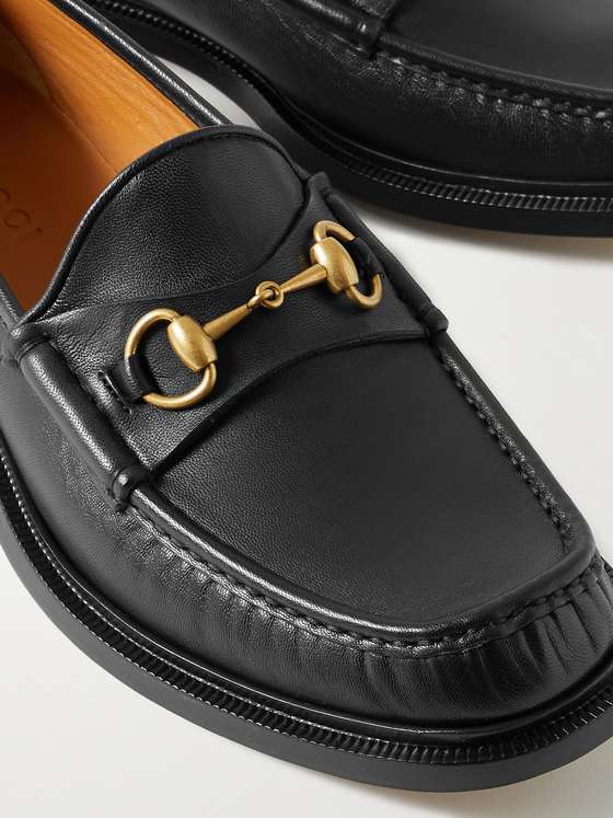 Black HorseBit Loafers