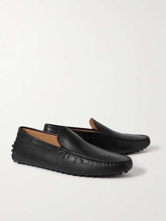 Black Leather Minimal Driving Shoes