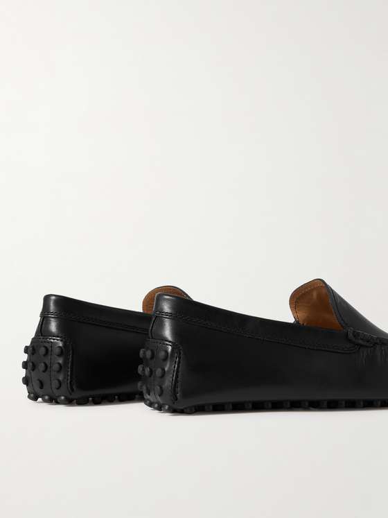 Black Leather Minimal Driving Shoes