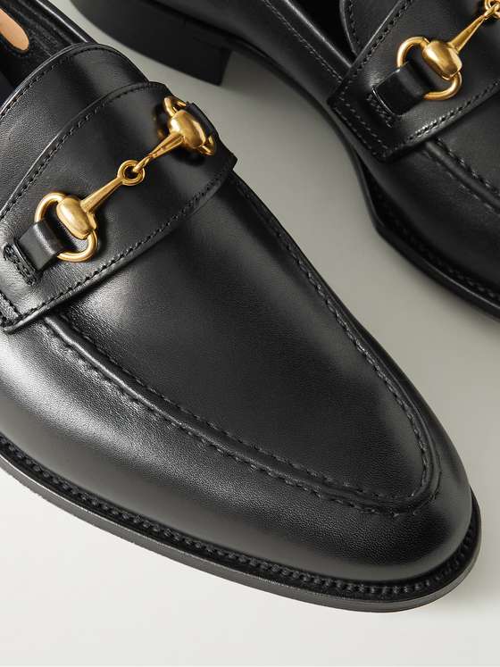 Black Leather HorseBit Loafers (Dej)