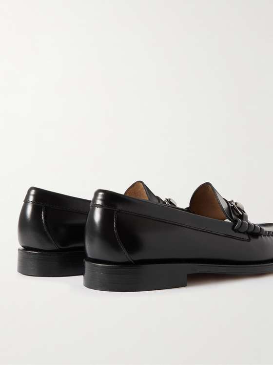 Black Cordovan Leather HorseBit Loafers