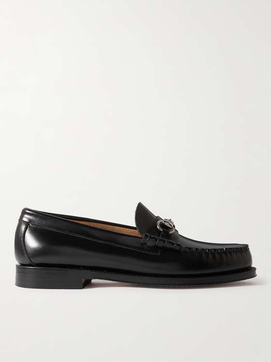 Black Cordovan Leather HorseBit Loafers