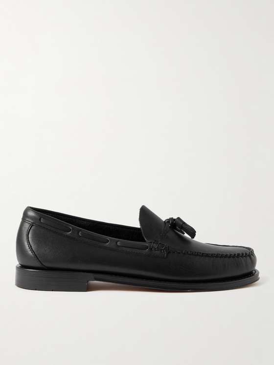 Black Leather Tassel Loafers (Weejun)