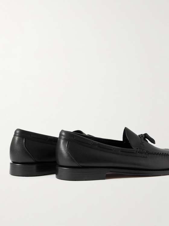 Black Leather Tassel Loafers (Weejun)