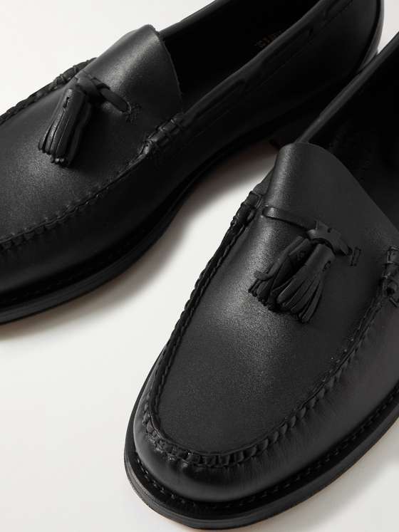 Black Leather Tassel Loafers (Weejun)