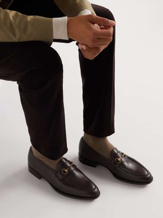 Coffee Leather HorseBit Loafers (Dej)