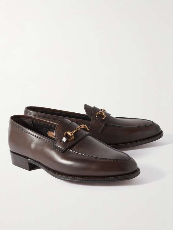 Coffee Leather HorseBit Loafers (Dej)