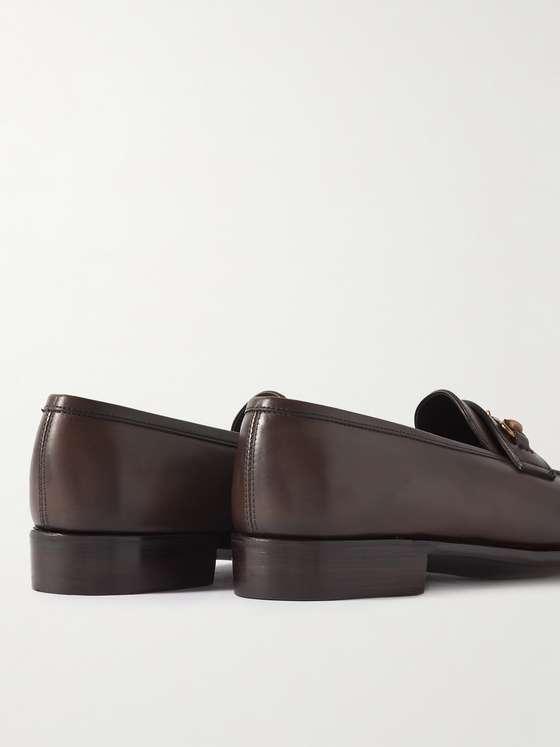 Coffee Leather HorseBit Loafers (Dej)