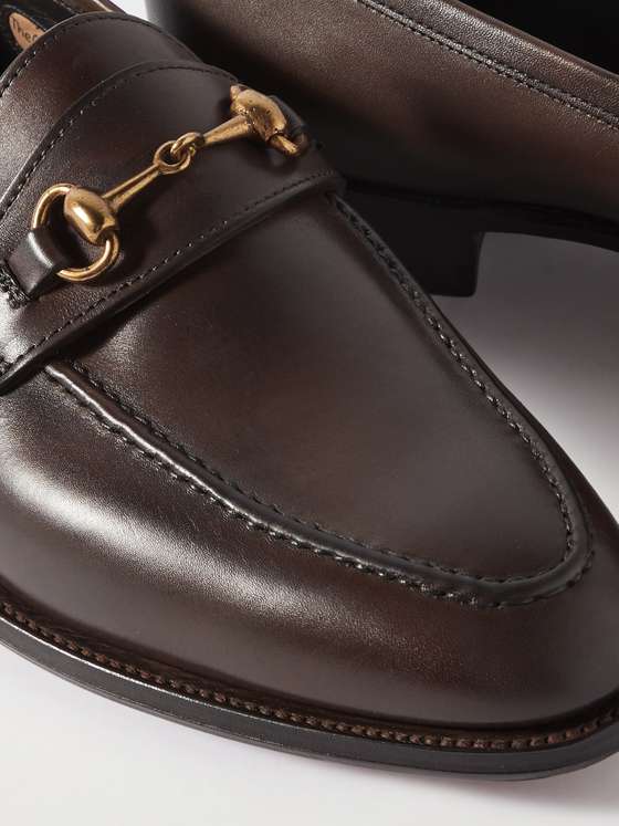 Coffee Leather HorseBit Loafers (Dej)