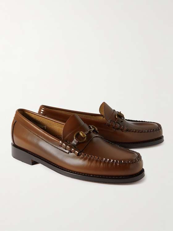 Brown Cordovan Leather HorseBit Loafers