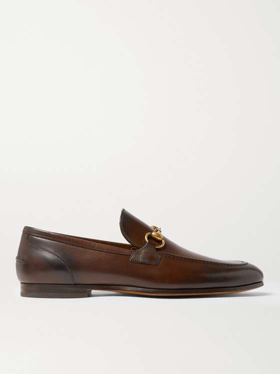 Coffee Leather HorseBit Loafers (Flat)