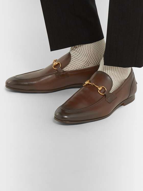 Coffee Leather HorseBit Loafers (Flat)