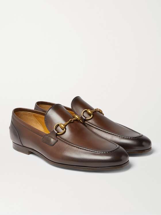 Coffee Leather HorseBit Loafers (Flat)