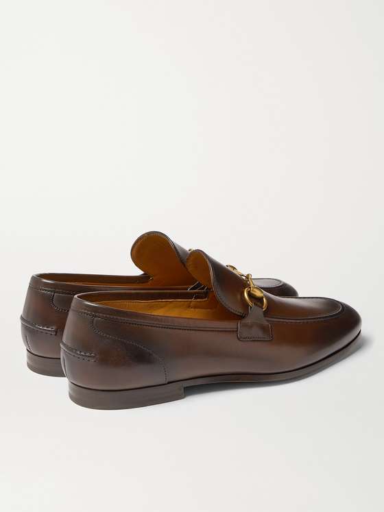 Coffee Leather HorseBit Loafers (Flat)