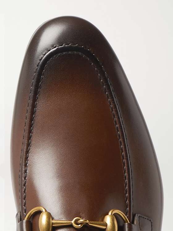 Coffee Leather HorseBit Loafers (Flat)