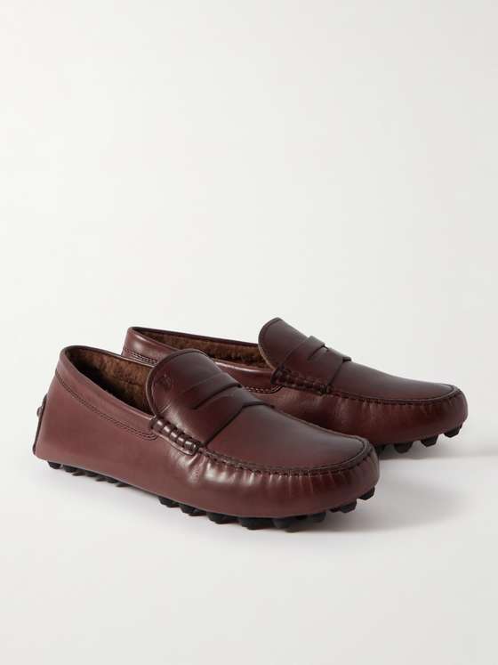 Brown Leather Penny Driving Shoes