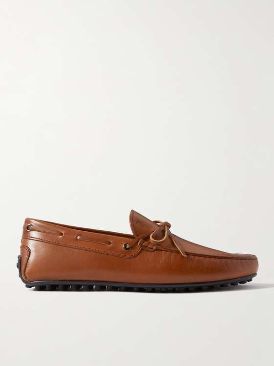 Brown Leather String Driving Shoes