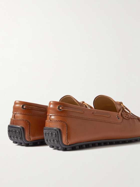 Brown Leather String Driving Shoes