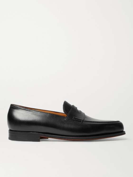 Black Leather Penny Loafers