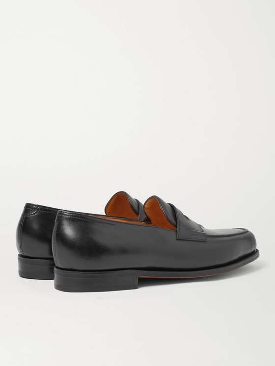 Black Leather Penny Loafers