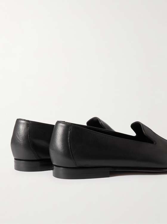 Black Leather Minimal Loafers