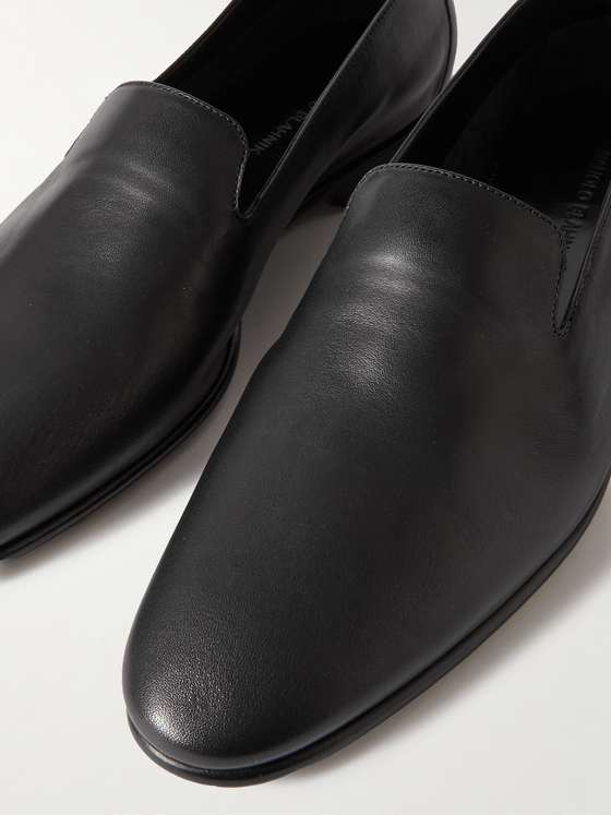 Black Leather Minimal Loafers